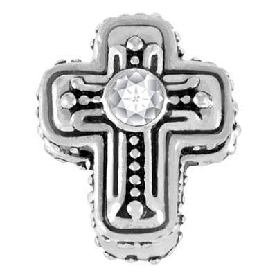 Cross with Clear Crystal Slider Charm - Goody Beads