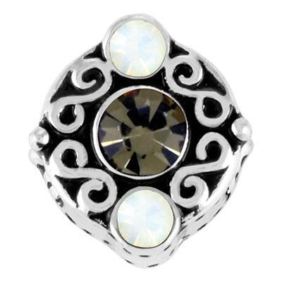 Black Diamond and Opal Stones Lillian Slider Charm - Goody Beads