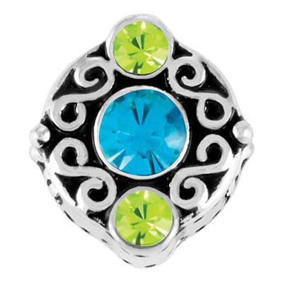 Blue Zircon and Peridot Stones Lillian Slider Charm - Goody Beads