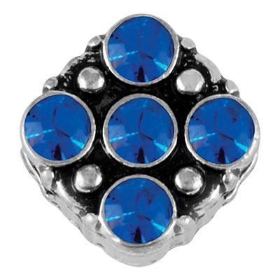 Capri Blue Stones Novella Slider Charm - Goody Beads