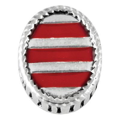 Red Enamel Nautical Oval Slider Charm - Goody Beads