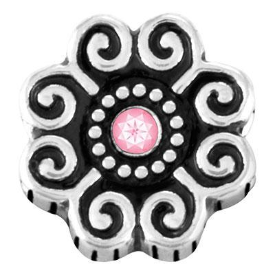 Rose Stone Curly Flower Slider Charm - Goody Beads