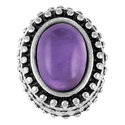 Amethyst Gemstone Oval Slider Charm - Goody Beads