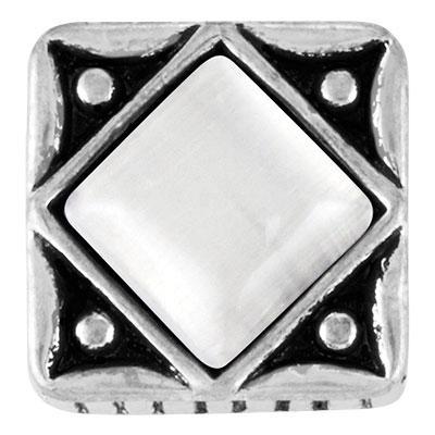 Pearl Cat's Eye Square Slider Charm - Goody Beads