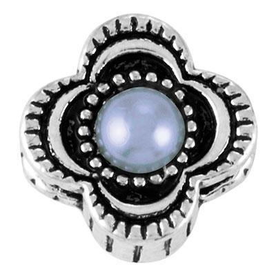 Gray Pearl Flower Slider Charm - Goody Beads