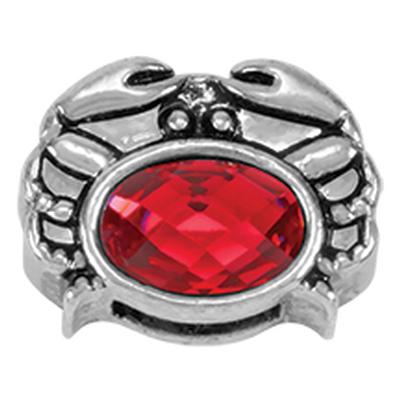 Crab with Red Rhinestone Slider Charm - Goody Beads