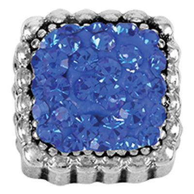 Sapphire Stones Lavish Square Slider Charm - Goody Beads