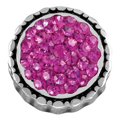 Fuchsia Round Pave Cluster Slider Charm - Goody Beads