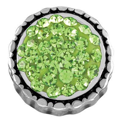 Peridot Round Pave Cluster Slider Charm - Goody Beads