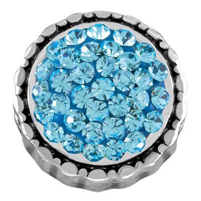 Aquamarine Round Pave Cluster Slider Charm - Goody Beads