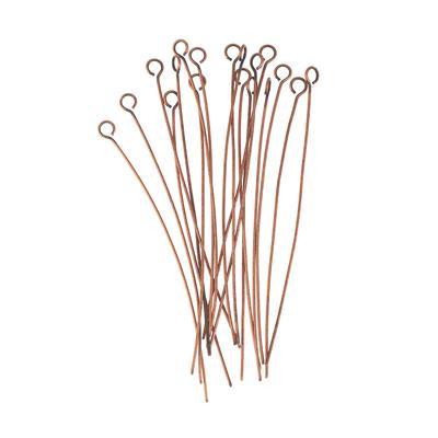 2 Inch Antique Copper Plated 24 Gauge Eyepins - Goody Beads