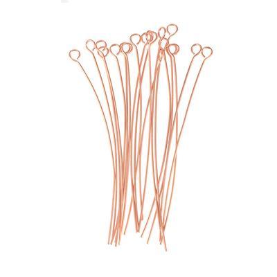 2 Inch Copper Plated 24 Gauge Eyepins - Goody Beads