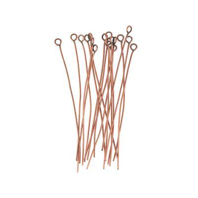 1.5 Inch Antique Copper Plated 22 Gauge Eyepins - Goody Beads