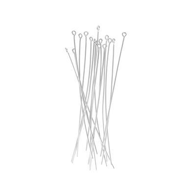 1.5 Inch Silver Plated 20 Gauge Eyepins - Goody Beads