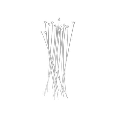 1 Inch Silver Plated 20 Gauge Eyepins - Goody Beads