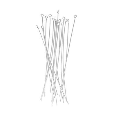 2 Inch Silver Plated 20 Gauge Eyepins - Goody Beads