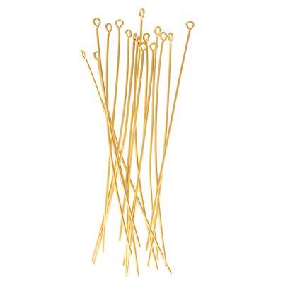 3 Inch Gold Plated 20 Gauge Eyepins - Goody Beads