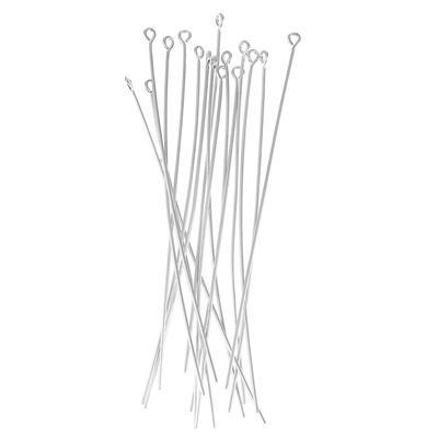 3 Inch Silver Plated 20 Gauge Eyepins - Goody Beads