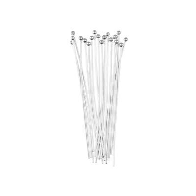 1 Inch Silver Plated 20 Gauge Headpins with Ball Top - Goody Beads