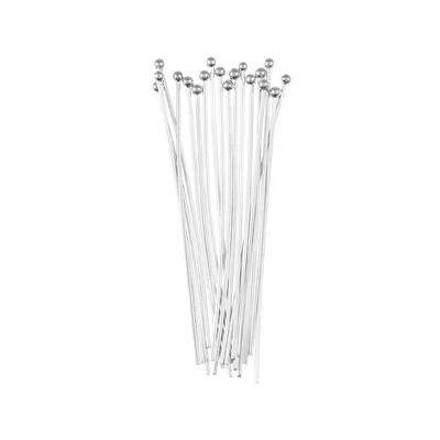 1.5 Inch Silver Plated Headpins 20 Gauge with Ball Top - Goody Beads