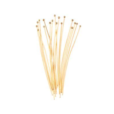 1.5 Inch Gold Plated 21 Gauge Headpins with Ball Top - Goody Beads