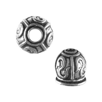 7mm Silver Plated Bali Style Deep Bead Caps - Goody Beads