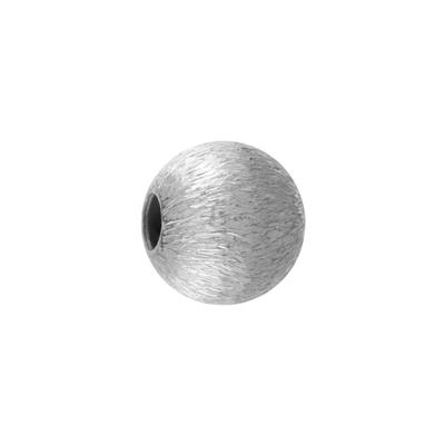 9mm Brushed Silver Plated Bali Style Large Hole Round Beads - Goody Beads