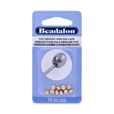 Gold Flat Memory Wire End Cap - Goody Beads