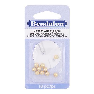 5mm Gold Round Memory Wire End Caps - Goody Beads