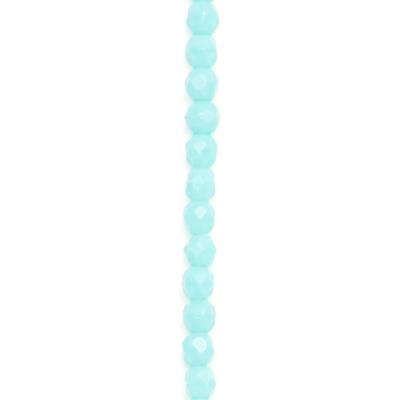 2mm Matte Turquoise Faceted Czech Fire Polish Beads - Goody Beads