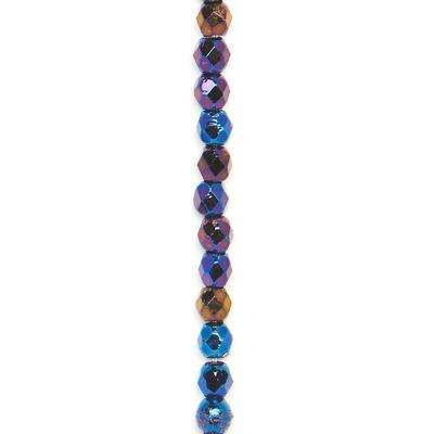 2mm Iris Blue Faceted Czech Fire Polish Beads - Goody Beads