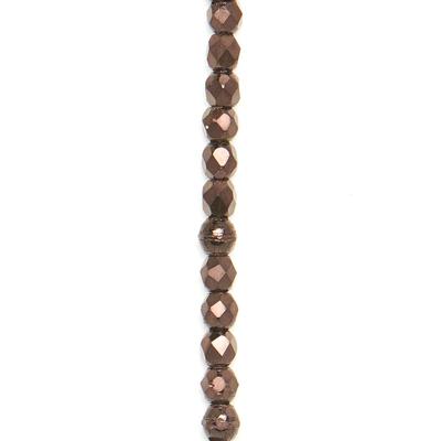 2mm Matte Dark Bronze Faceted Czech Fire Polish Beads - Goody Beads