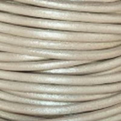 2mm Metallic Pearl Round Leather Cord - 2 Meters - Goody Beads