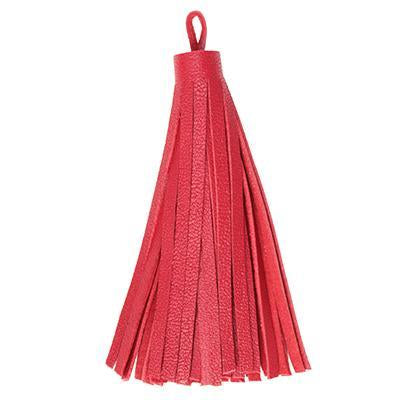 8.5cm Large Red Nappa Leather Tassel - Goody Beads