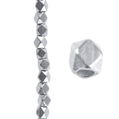 4.5mm Cornerless Cube Silver-Plated Brass Beads