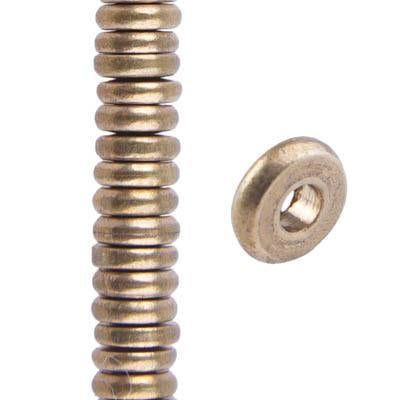 1.5x4.2mm Heishi Brass Spacer Beads - Goody Beads