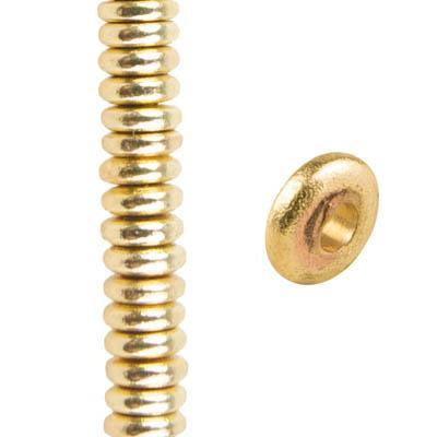 1.5x4.2mm Heishi Gold Color Over Brass Spacer Beads - Goody Beads