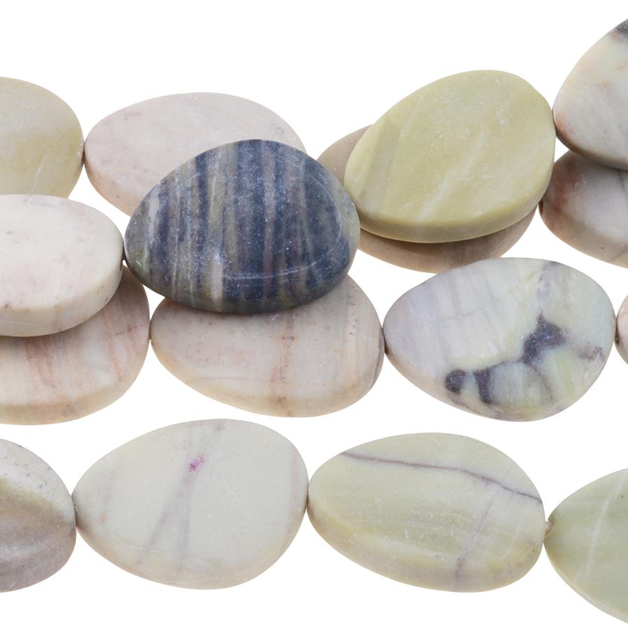 MATTE Australian Butter Jasper 13x18mm Free Form Oval 8-Inch