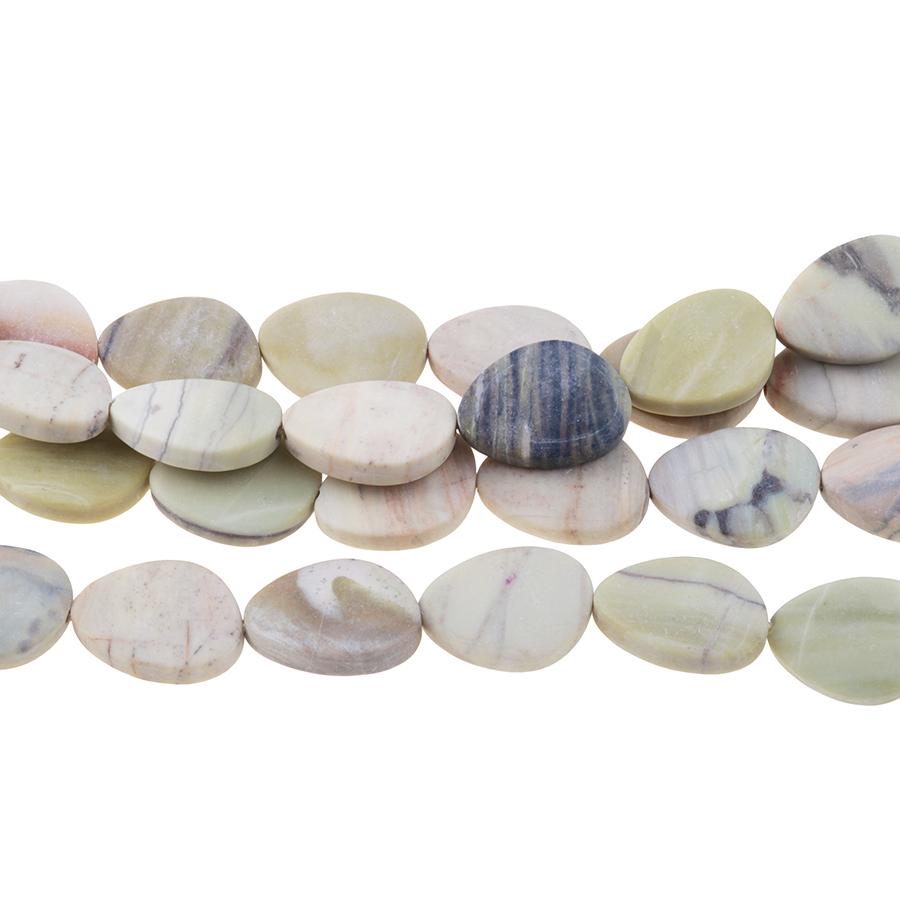 MATTE Australian Butter Jasper 13x18mm Free Form Oval 8-Inch