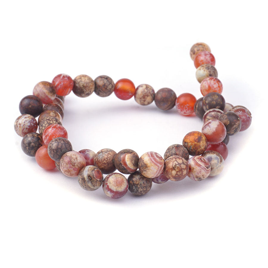 Ancient Cellar Red Agate 8mm Matte Round - Limited Editions - Goody Beads