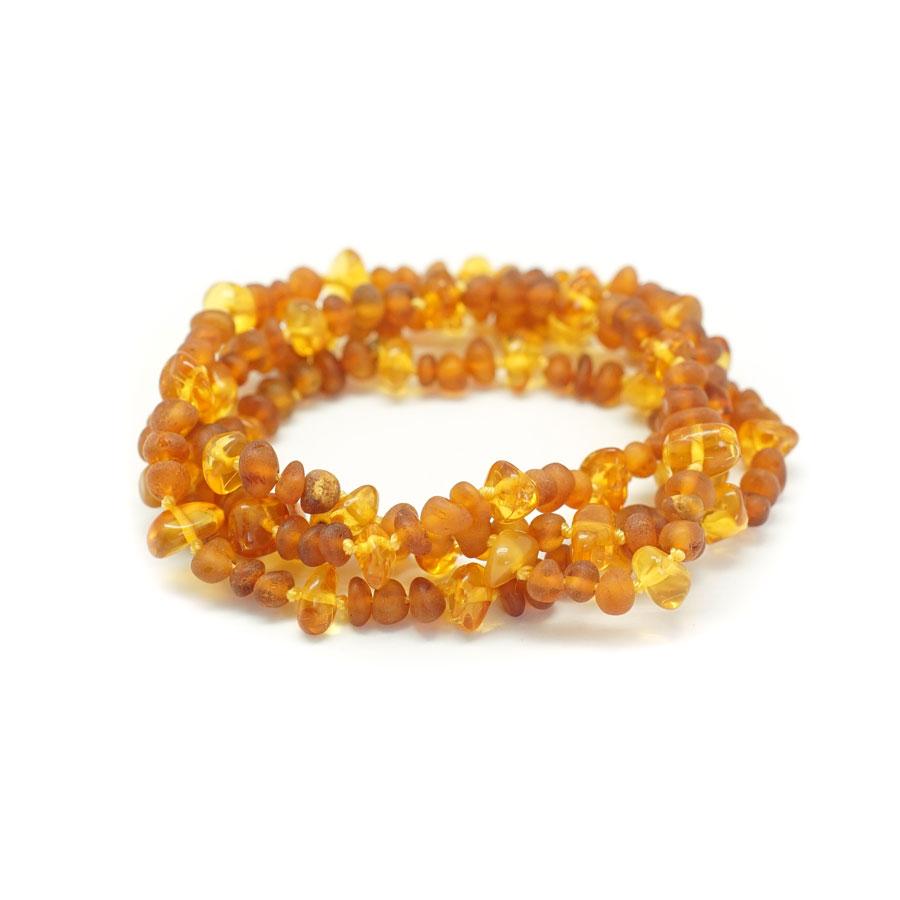 Amber Matte, Knotted 4x6-8mm Chip - 26-27 Inch