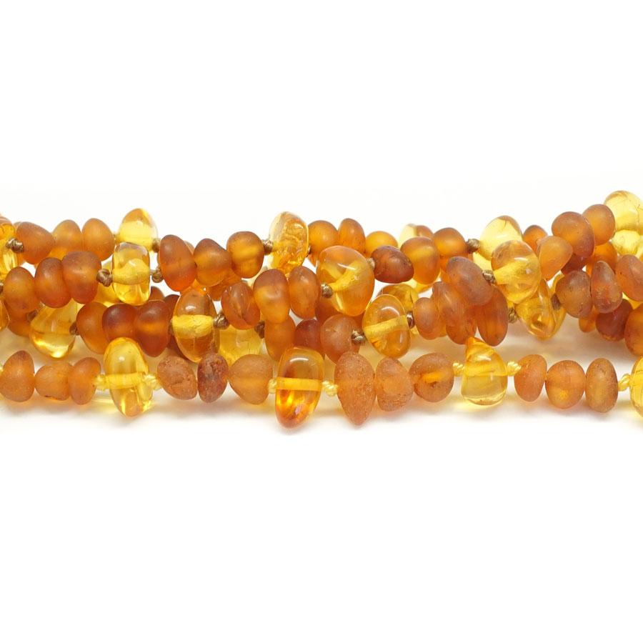 Amber Matte, Knotted 4x6-8mm Chip - 26-27 Inch