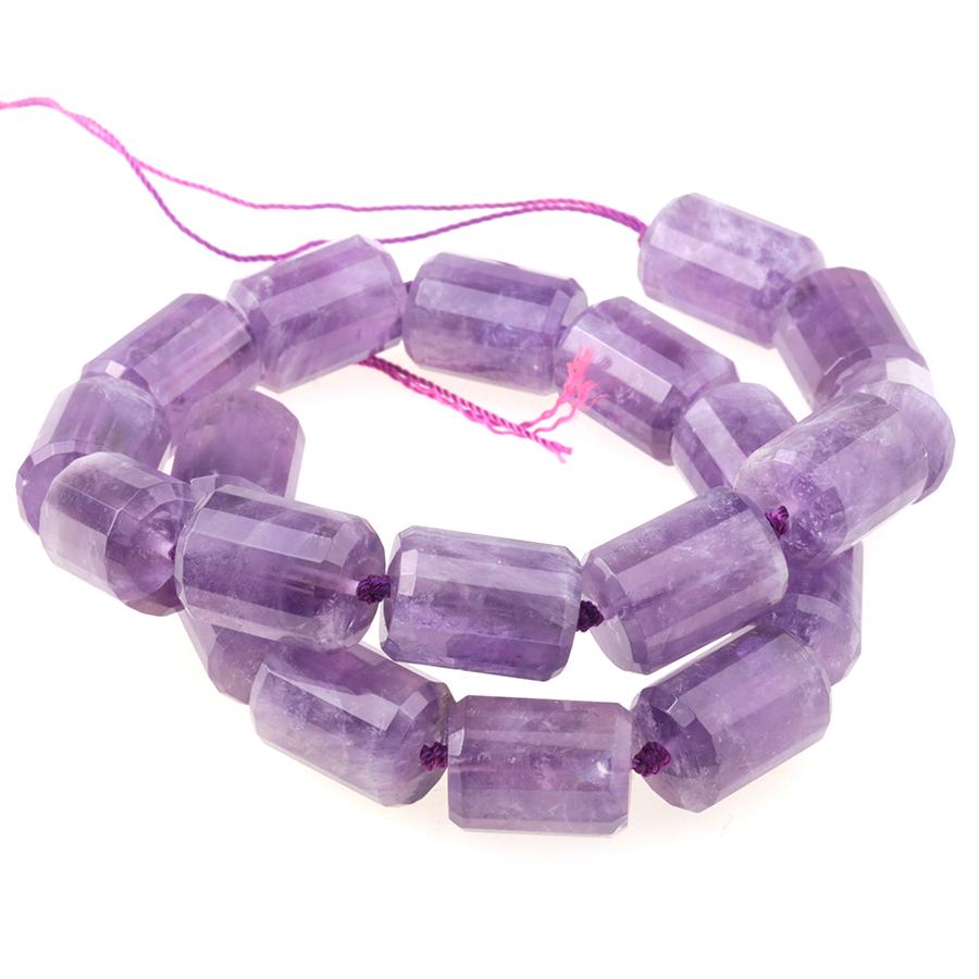 Amethyst 13x17mm Faceted Cylinder 15-16 Inch