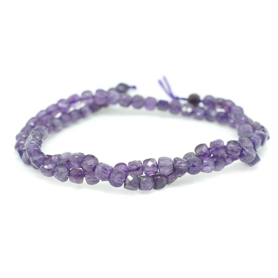 Amethyst Faceted 4-4.5mm Cube - 15-16 Inch