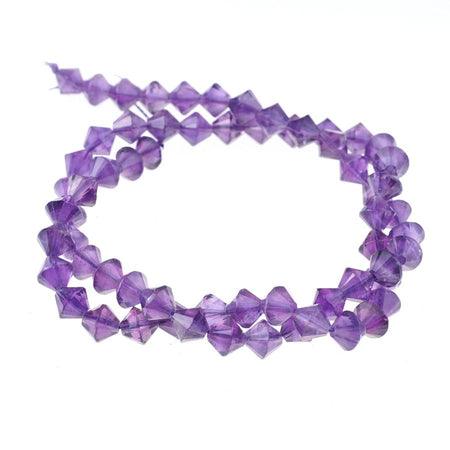 Amethyst Dia Cut Xilion 6mm Bicone - 15-16"