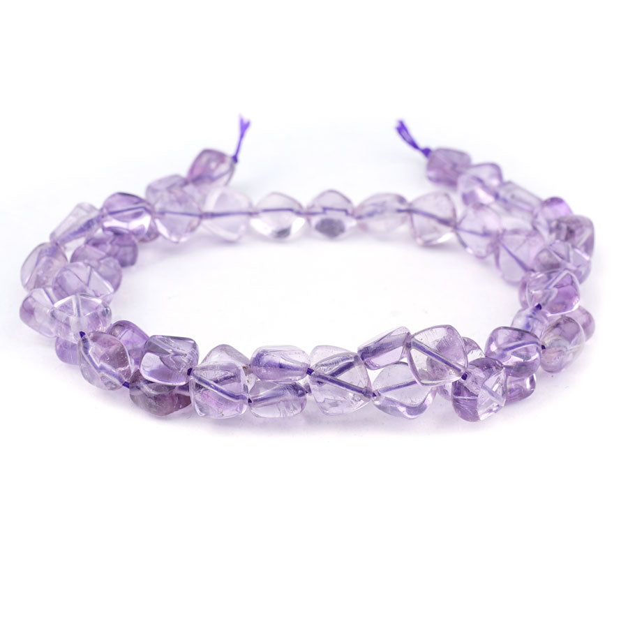 8mm Light Amethyst Natural Flad Diamond AA Grade - 15-16 Inch - Goody Beads