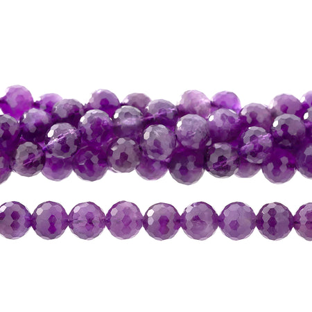 Amethyst 8mm Round Faceted - 15-16 Inch - Goody Beads