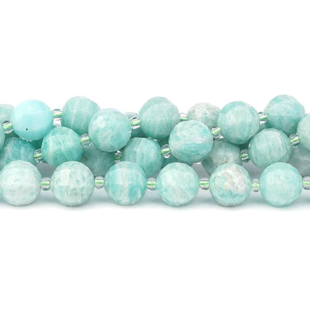 Amazonite 10mm Round Step Cut - 15-16 Inch