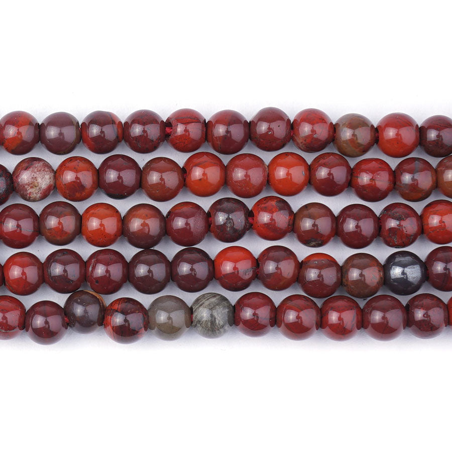 Apple Jasper 6mm Round - Large Hole Beads - Goody Beads