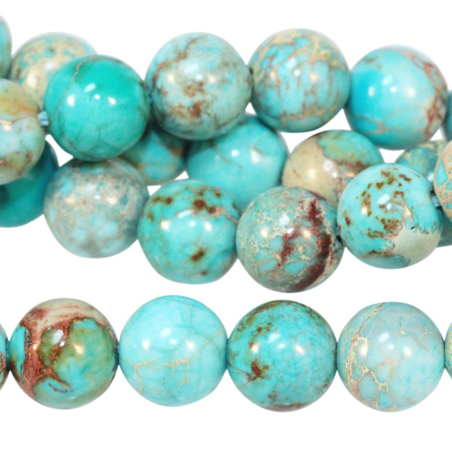 Aqua (Dyed) Impression Jasper 8mm Round 8-Inch